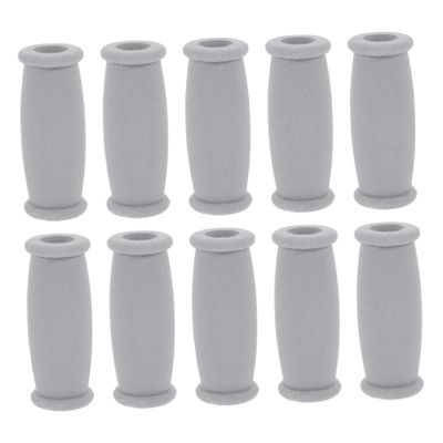 10pcs TPR Crutch Hand Grips Non Slip Underarm Support Accessories for Standard Aluminum Crutches Comfortable Replacement Parts Gray