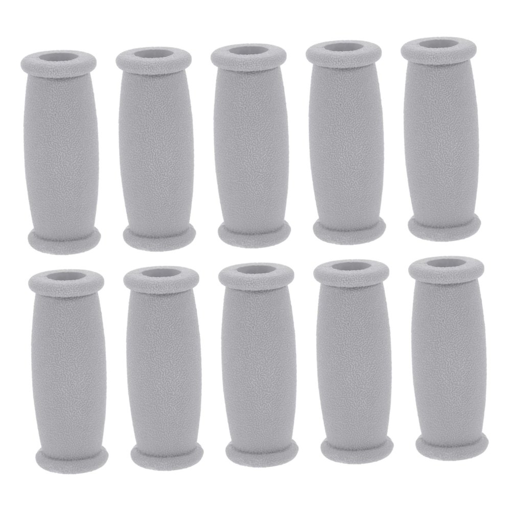 10pcs TPR Crutch Hand Grips Non Slip Underarm Support Accessories for Standard Aluminum Crutches Comfortable Replacement Parts Gray