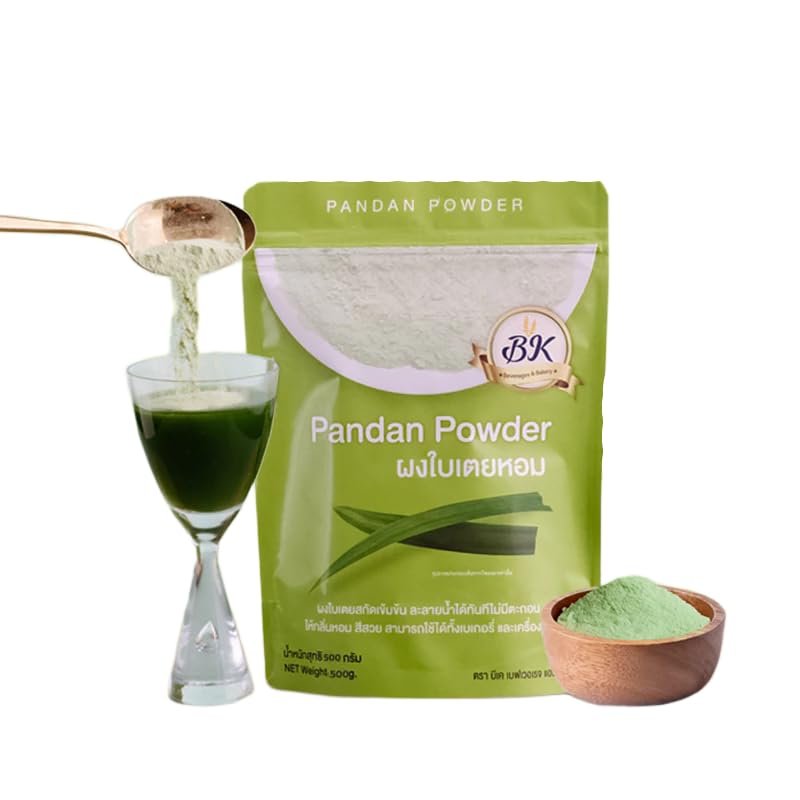 Premium 100% Pandan Leaf Powder - All Natural & Aromatic - (17.6 oz) - Perfect for Baking, Drinks & Desserts 500g
