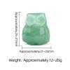 1 Inch Natural Semi-Precious Stone Owl Figurine Ornaments Amethyst Quartz Crystal Healing Animal Statue Decoration,Green Aventurine view 2