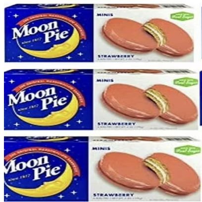 Marshmello Cookies STRAWBERRY Marshmallow Sandwich Cookies, 3 Boxes of 6 Individually Wrapped Treats, 6 Oz Each, Classic Graham Cracker and Marshmallow Filling