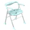 Shower Stool with Adjustable Height, Folding Bath Chair with Back & Arms - Foldable Bath Seat for Elderly Safety, Space-Saving,Green view 1