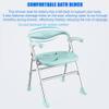 Shower Stool with Adjustable Height, Folding Bath Chair with Back & Arms - Foldable Bath Seat for Elderly Safety, Space-Saving,Green view 3