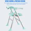 Shower Stool with Adjustable Height, Folding Bath Chair with Back & Arms - Foldable Bath Seat for Elderly Safety, Space-Saving,Green view 4