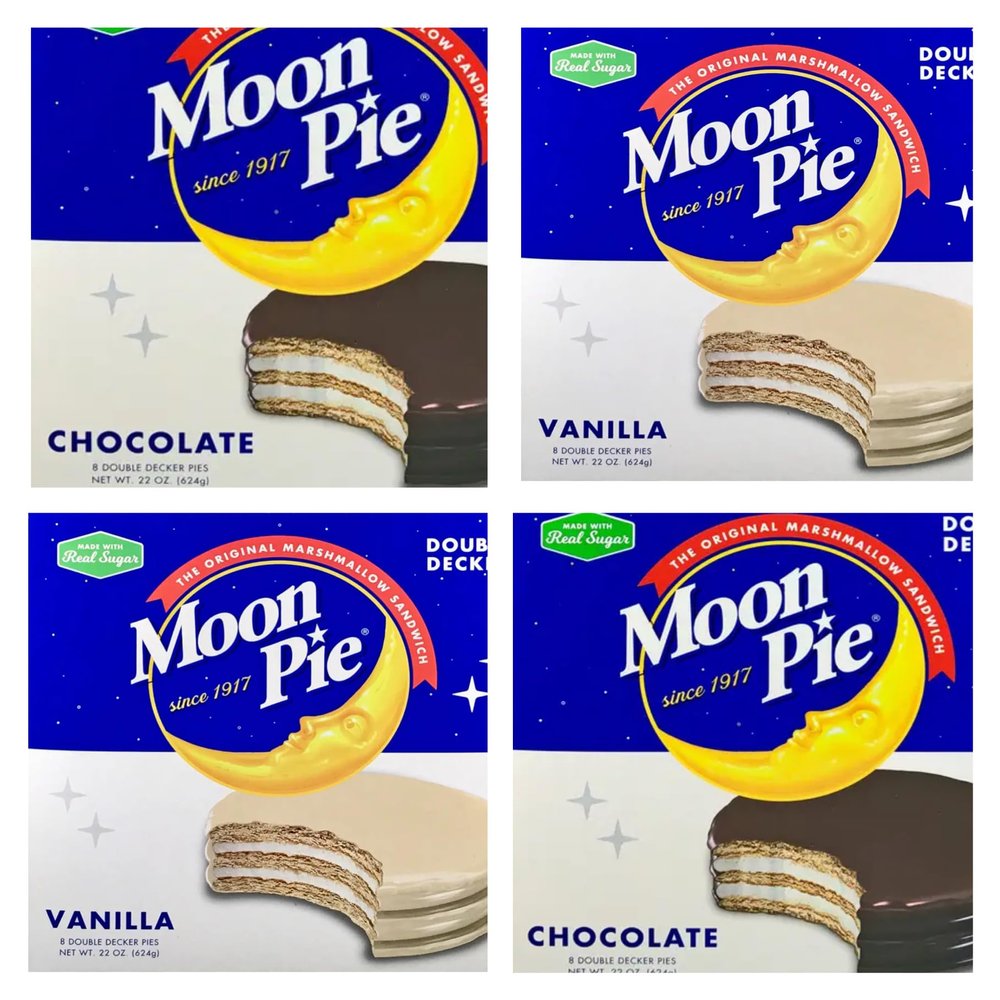 Marshmellow-Cookies Double Decker Snack Pies, Mini Size, Back to School, 32 Count, 2.75 oz (Chocolate Vanilla Chocolate Vanilla)