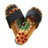 NOLITOY Natural Jade Cobblestone Massage Sandals for Foot Acupoint Relaxation Black PU EVA Material Slippers Soothes Plantar Fasciitis and Promotes Circulation for view 1