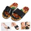 NOLITOY Natural Jade Cobblestone Massage Sandals for Foot Acupoint Relaxation Black PU EVA Material Slippers Soothes Plantar Fasciitis and Promotes Circulation for view 3