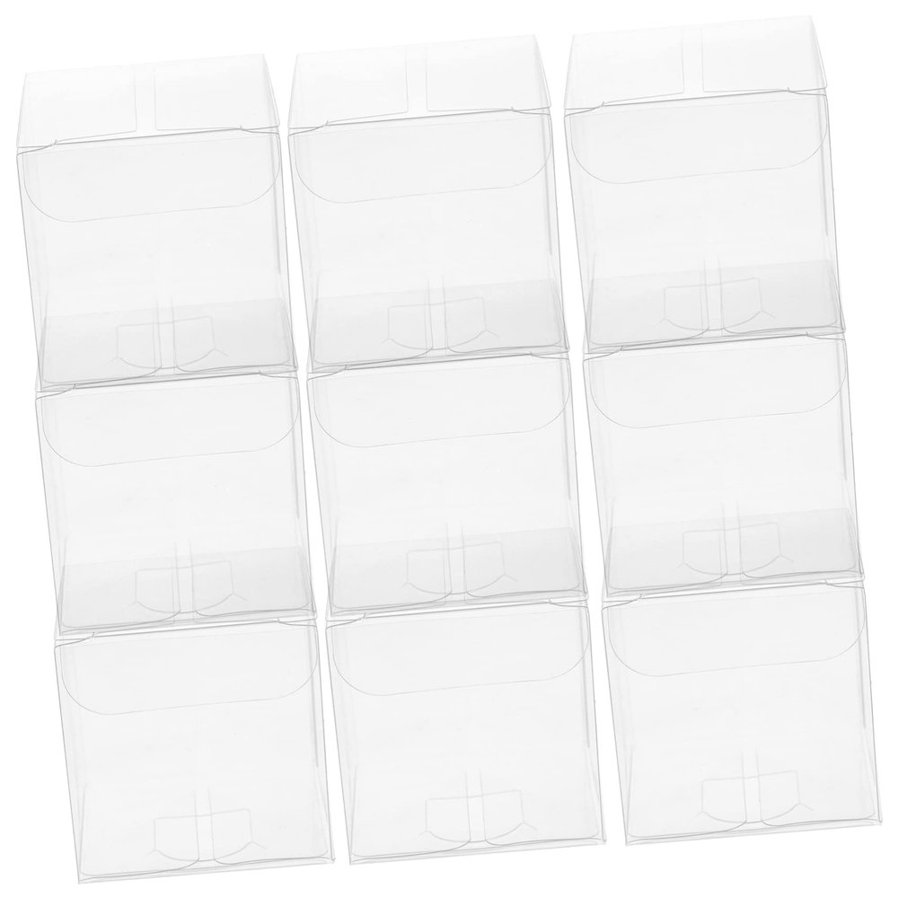 VICASKY 50 Pcs Clear PVC Plastic Boxes Transparent Gift Candy Favor Packaging for Wedding Party Shower Birthday DIY Decoration