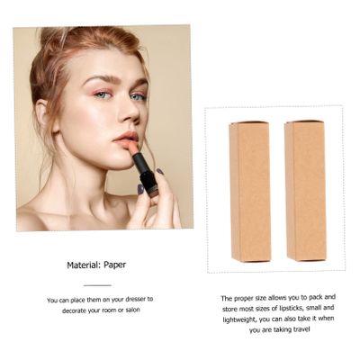 Beaupretty 50Pcs Kraft Paper Lipstick Boxes Small Gift Packaging for Lip Balm Essential Oil Storage DIY Wrapping Boxes for Cosmetics and Party Favors