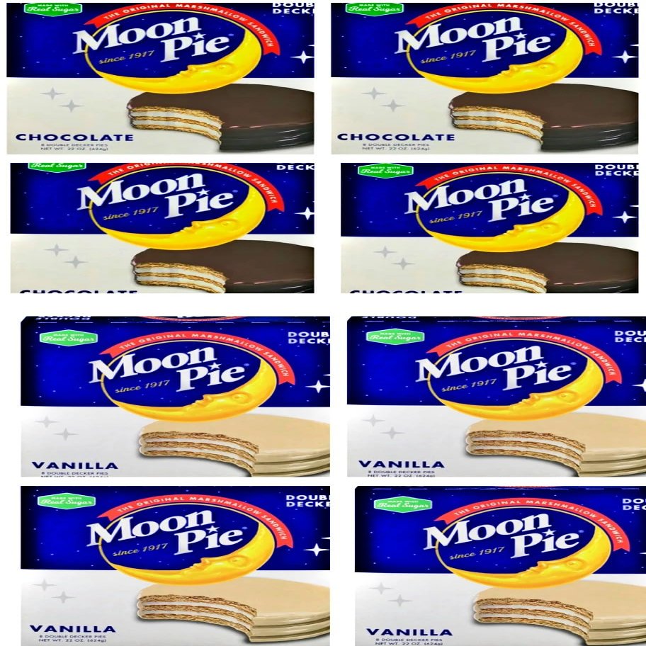 Marshmello Cookies Double Decker Bulk 64 Individually Wrapped Pie's 8 Boxes 4 x Chocolate 4 x Vanilla