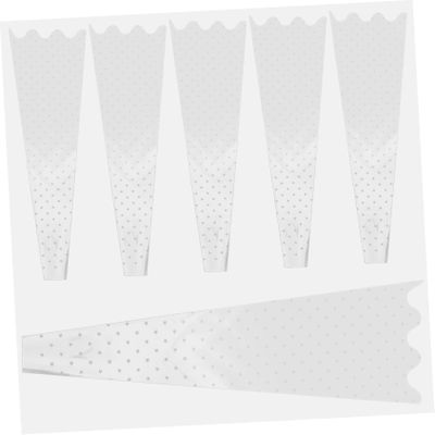 Baluue 100 Pcs Transparent Flower Wrapping Bags with Printed Design Plastic Floral Bouquet Packaging Bags for Valentines Day Gift Single Floral Wraps for Bouquet Presentation