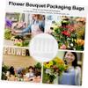 Baluue 100 Pcs Transparent Flower Wrapping Bags with Printed Design Plastic Floral Bouquet Packaging Bags for Valentines Day Gift Single Floral Wraps for Bouquet Presentation view 3