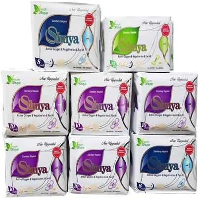 10 Packs SHUYA Anion Soft Breathable Sanitary Pads and Panty Liners Bundle Set