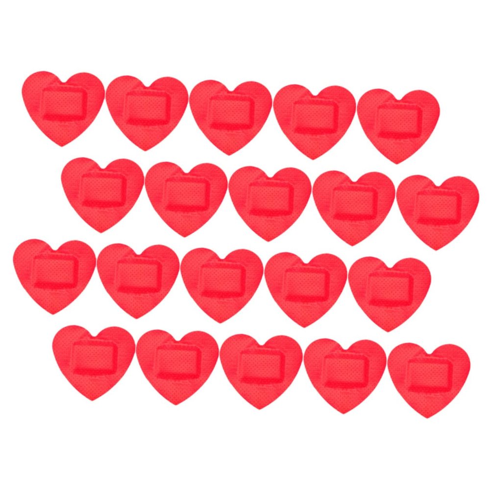Kichvoe 30 Sheets Heart Shaped Breathable Wound Care Patches Adhesive Bandages for Bleeding Protection Lightweight Portable First Aid Stickers