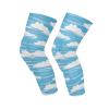 tplaotee Sky Blue and Pure White Stripe Pattern Doodle Art knee support brace (2 pack) Tight Anti-Slip Design knee compression sleeves men for Basketball, Volleyball, Skiing, Gym view 1