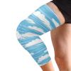 tplaotee Sky Blue and Pure White Stripe Pattern Doodle Art knee support brace (2 pack) Tight Anti-Slip Design knee compression sleeves men for Basketball, Volleyball, Skiing, Gym view 2