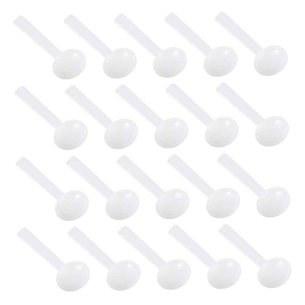 IWOWHERO 100pcs White Disposable Micro Measuring Spoons PP Plastic Smidgen Scoops for Precise Lab and Kitchen Use Corrosion and Heat Resistant
