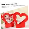 FRCOLOR 4Pcs Heart Shaped Floral Paper Boxes with Handles for Flower Packaging Elegant Gift Wrap Tote Bags in Pink Red Suitable for Weddings Valentine Day Birthdays and Anniversaries view 3