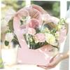 FRCOLOR 4Pcs Heart Shaped Floral Paper Boxes with Handles for Flower Packaging Elegant Gift Wrap Tote Bags in Pink Red Suitable for Weddings Valentine Day Birthdays and Anniversaries view 4