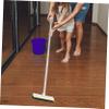 Hemobllo Long Handle Kitchen Broom with Stiff Bristles and Scraper Floor Cleaning Brush for Indoor Use in Bathroom Toilet and Kitchen for Hard to Clean Areas Gray Design view 3