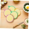 Wakauto 5pcs Double Sided Round Dishwashing Sponge Pad Non Scratch Kitchen Scouring Pad with Strong Decontamination and High Water Absorption Multi Color Cleaning Sponges for Random Color view 4