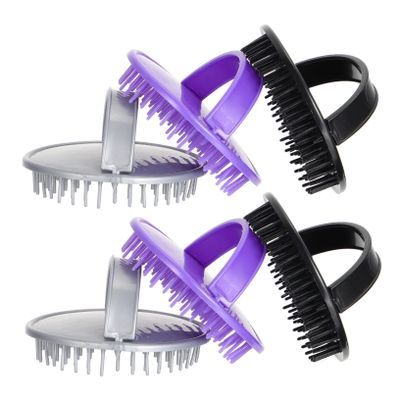 PLAFOPE 6pcs Hair Scalp Massage Brush Soft Shampoo Brush Ergonomic Design for Gentle Head Cleaning and Dandruff Exfoliation Suitable for All Hair Types Random Color
