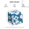 Hibiscus Blue Leather Tissue Box Cover Square Tissue Holder Decorative Paper Case for Home Office Bathroom Vanity Countertop Car view 2