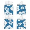 Hibiscus Blue Leather Tissue Box Cover Square Tissue Holder Decorative Paper Case for Home Office Bathroom Vanity Countertop Car view 4