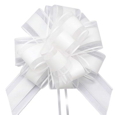 10 PCS Satin White Bow 6 Inch Large Pull Bows for Gift Wrapping, Weddings, Birthdays, Christmas, Valentines Day, Party Decorations and Special Occasions