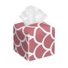 Pink Mermaid Scales Leather Tissue Box Cover Square Tissue Holder Decorative Paper Case for Home Office Bathroom Vanity Countertop Car view 1