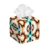 Aztec Ethnic Pattern Leather Tissue Box Cover Square Tissue Holder Decorative Paper Case for Home Office Bathroom Vanity Countertop Car view 1
