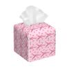 Breast Cancer Awareness Month Pink Ribbon Leather Tissue Box Cover Square Tissue Holder Decorative Paper Case for Home Office Bathroom Vanity Countertop Car view 1