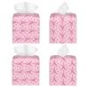 Breast Cancer Awareness Month Pink Ribbon Leather Tissue Box Cover Square Tissue Holder Decorative Paper Case for Home Office Bathroom Vanity Countertop Car view 4