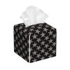 Checkered Stars Leather Tissue Box Cover Square Tissue Holder Decorative Paper Case for Home Office Bathroom Vanity Countertop Car view 1