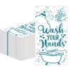 100 Pcs Disposable Hand Towels for Bathroom Funny Paper Guest Towels Decorative Dinner Napkins for Room Wedding Birthday Holiday Anniversary Baby Shower Party (White-Teal Blue) view 1
