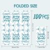 100 Pcs Disposable Hand Towels for Bathroom Funny Paper Guest Towels Decorative Dinner Napkins for Room Wedding Birthday Holiday Anniversary Baby Shower Party (White-Teal Blue) view 3