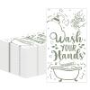 100 Pcs Disposable Hand Towels for Bathroom Funny Paper Guest Towels Decorative Dinner Napkins for Room Wedding Birthday Holiday Anniversary Baby Shower Party (White-Sage Green) view 1