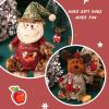 Christmas Gift Bags Zipper Design, 2025 New Flax Fabric Christmas Apple Bags, Reusable Multifunctional Candy Bags, Santa Snowman Style for Chritmas Party and Festival Decor (Elk*2) view 3