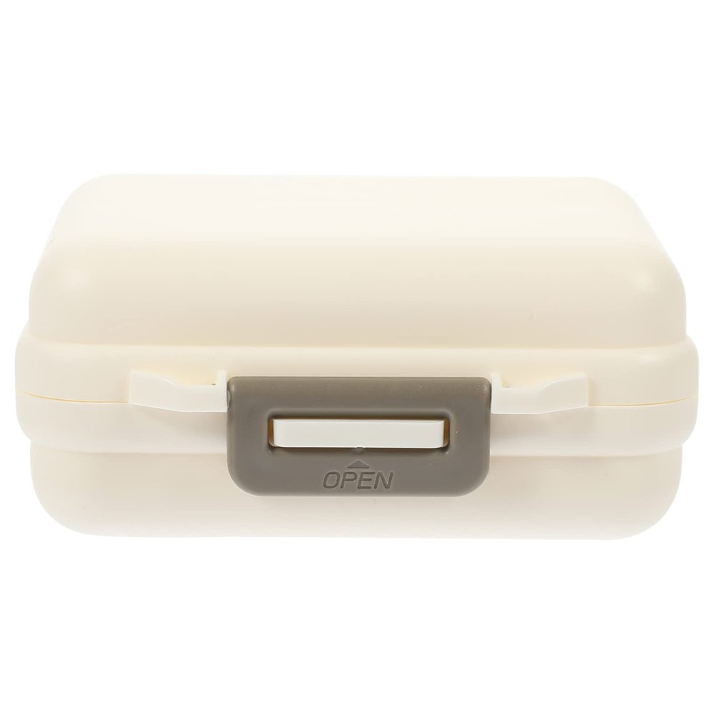 WRITWAA Portable Compartment Leakproof Plastic Medicine Organizer Box Compact Holder Buckle for Daily Vitamins and Travel Storage
