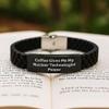 Nuclear Technologist Power Coffee Gift, Glide lock Clasp Black Stainless Steel Silicone Adjustable Birthday Unique Gifts from Friends view 2