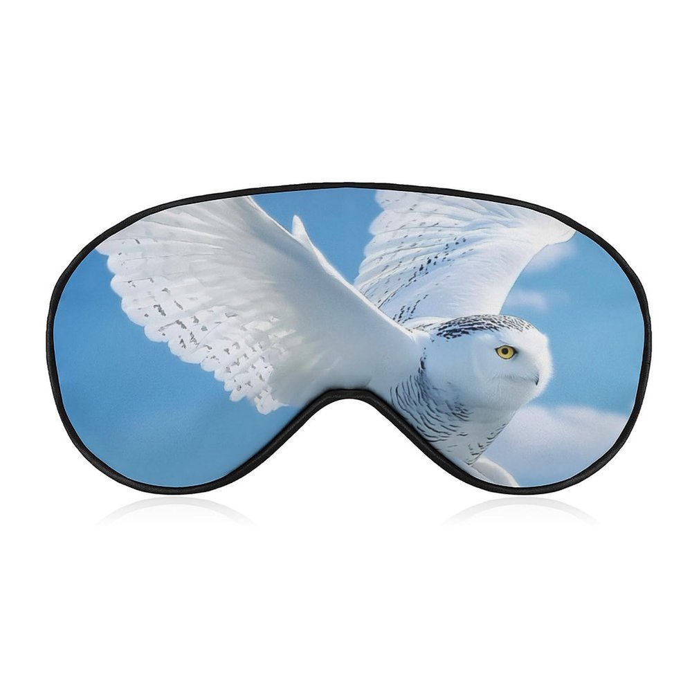 Flight of The Snowy Owl Sleep Mask Comfortable Eye Shade Travel Eye Mask with Adjustable Strap for Sleeping Nap
