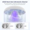 2025 Ultrasonic Retainer Cleaner- 45KHz 25W Portable Denture Cleaner with Drying Function and Removable Inner for Dentures, Mouth Guards, Aligners, Jewelry and More view 4