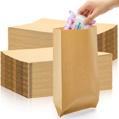 ZOOFOX 300 Pieces Waxed Kraft Sanitary Napkin Disposal Bag, Leak Proof 5.5" x 10" Waste Receptacle Paper Liner, Commercial Business Restroom Bathroom Janitorial Personal Dispenser for Tampon and Pad