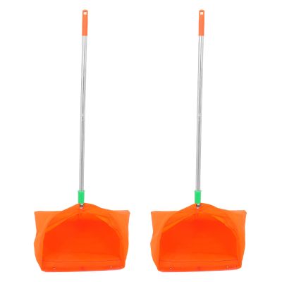 Didiseaon 2pcs Trash Bag Pickup Sticks Handle Dustpan Dustpan Type Leaf Bag Trash Cleaning Shovels Picker Upper Grabber for Restaurants Garages Orange
