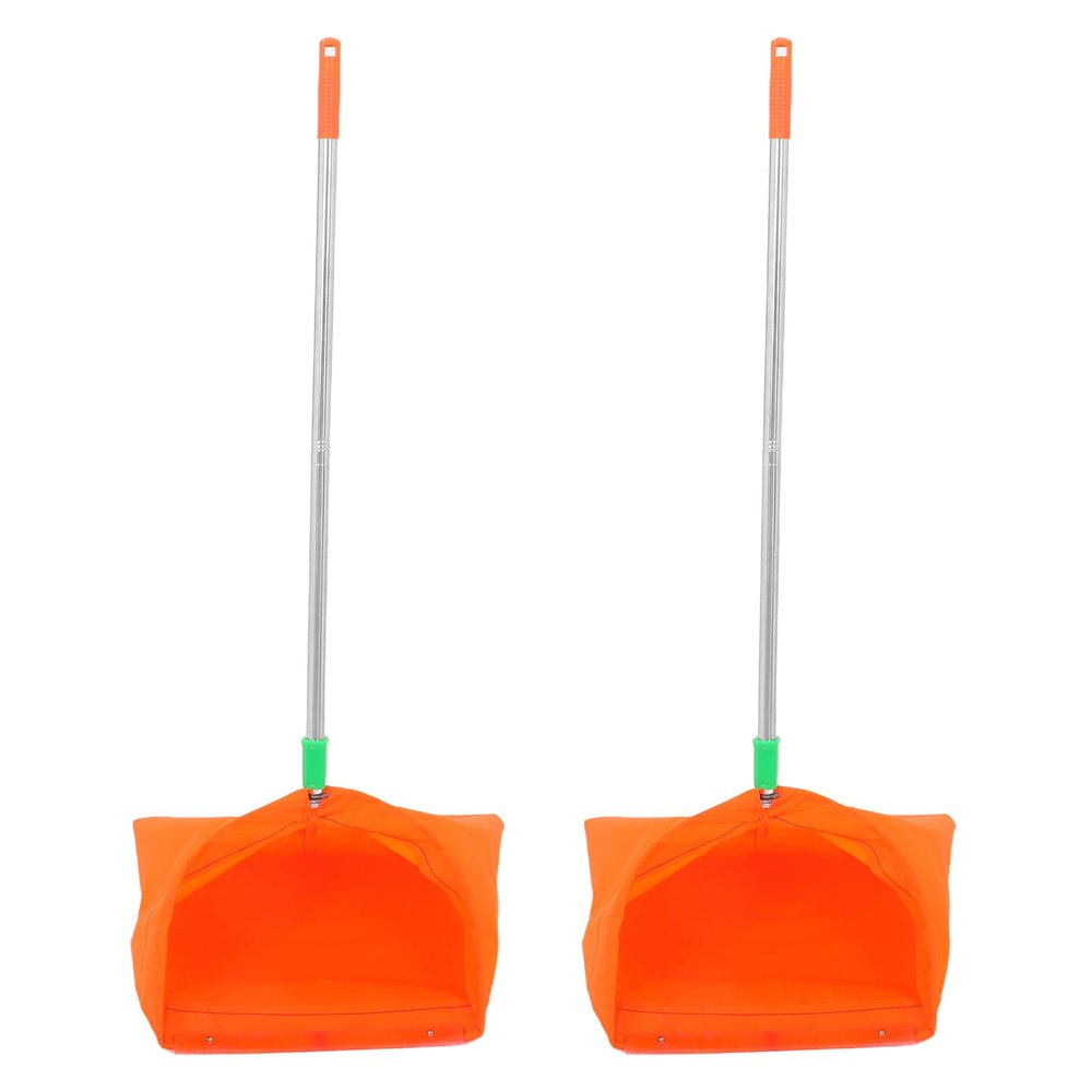 Didiseaon 2pcs Trash Bag Pickup Sticks Handle Dustpan Dustpan Type Leaf Bag Trash Cleaning Shovels Picker Upper Grabber for Restaurants Garages Orange