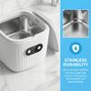 45kHz Ultrasonic Retainer Cleaner Machine, 250ML Denture Cleaner, Mouth Guard Cleaner for Aligner, Night guard, Braces, Toothbrush, Jewelry, Rings, Necklaces (white) view 2