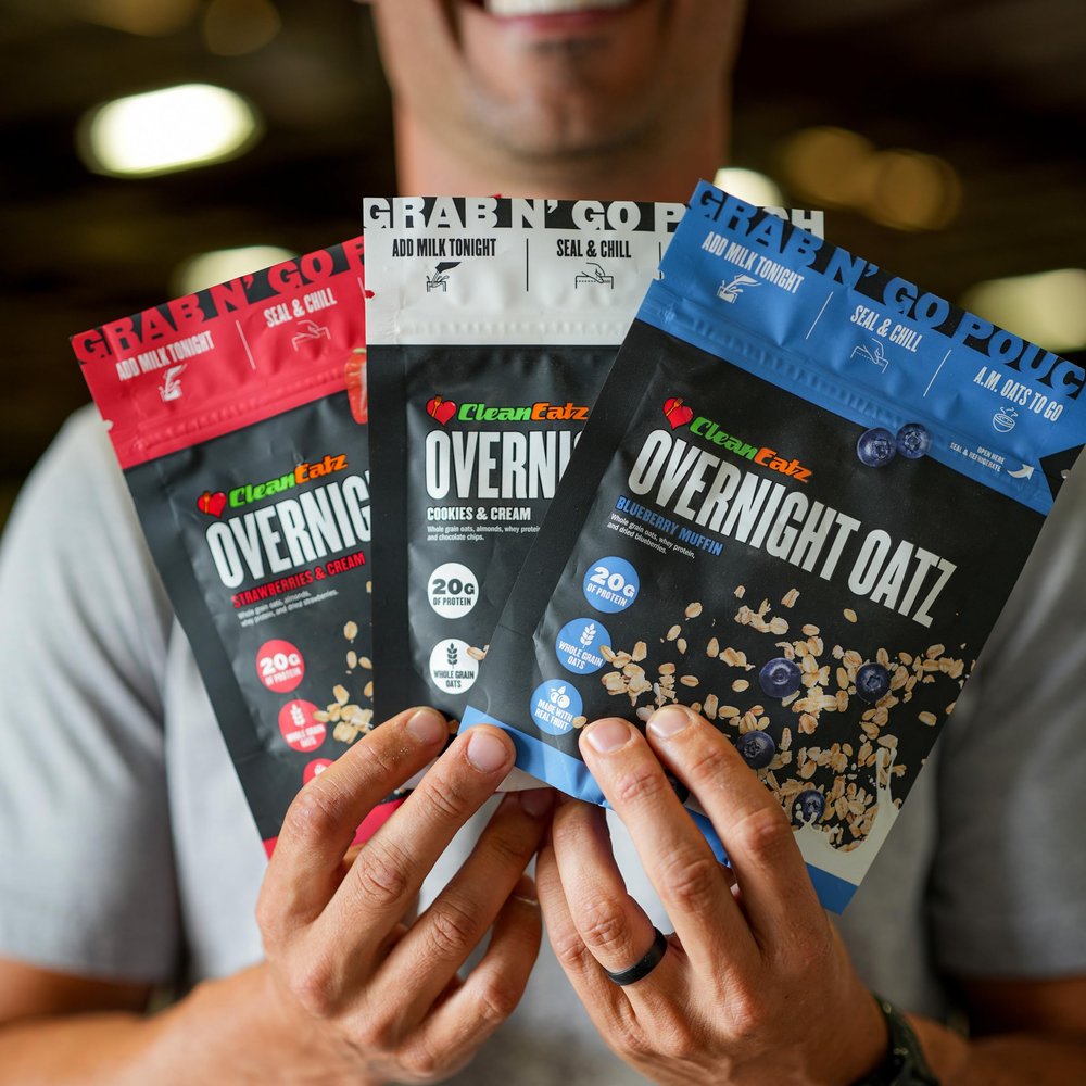 Clean Eatz Overnight Oats High Protein Overnight Oatmeal (20g Protein) Whole Grain Oats & Real Fruit Quick & Healthy Shelf-Stable Breakfast, 12-Count (Cookies and Cream)