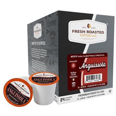 Fresh Roasted Coffee, Anguissola Italian Craft Artisan Blend K-Cup Pods for Keurig Brewers, Dark Roast, Kosher, 24 Count (Pack of 1)