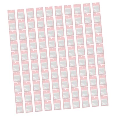 VICASKY 100pcs Sealed Jewelry Storage Bags Small Self Sealing Pouches for Earrings Necklace Packing Reusable Transparent Bags for Dirt Protection and Daily Use Pink