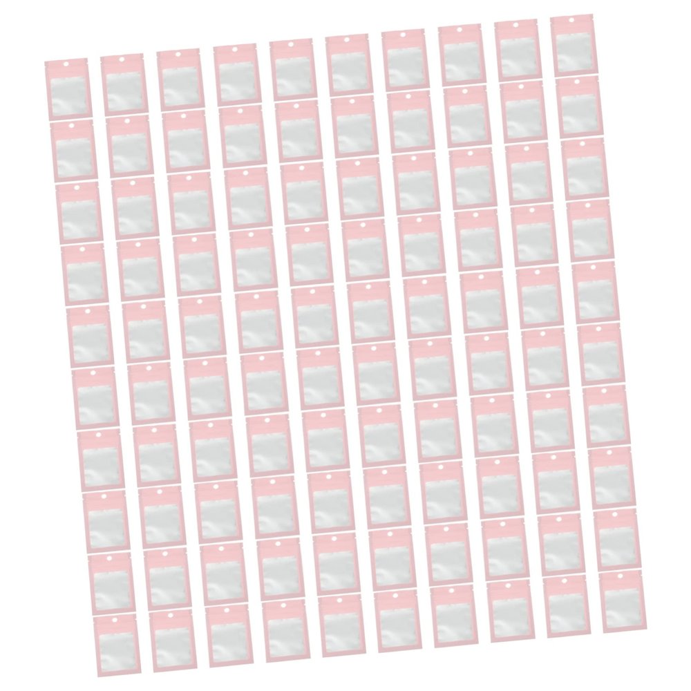 VICASKY 100pcs Sealed Jewelry Storage Bags Small Self Sealing Pouches for Earrings Necklace Packing Reusable Transparent Bags for Dirt Protection and Daily Use Pink